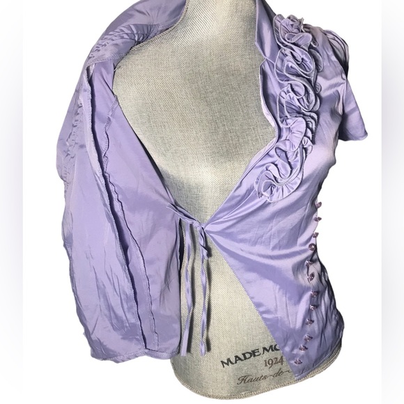 Floral Lilac Button Blouse - Picture 5 of 8